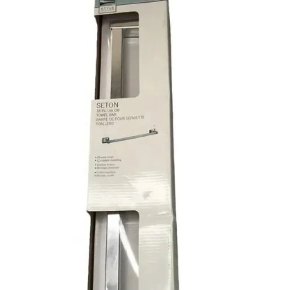 New Sealed Seton 18 Inch Chrome Towel Bar, Metal (Bathroom / Shower)